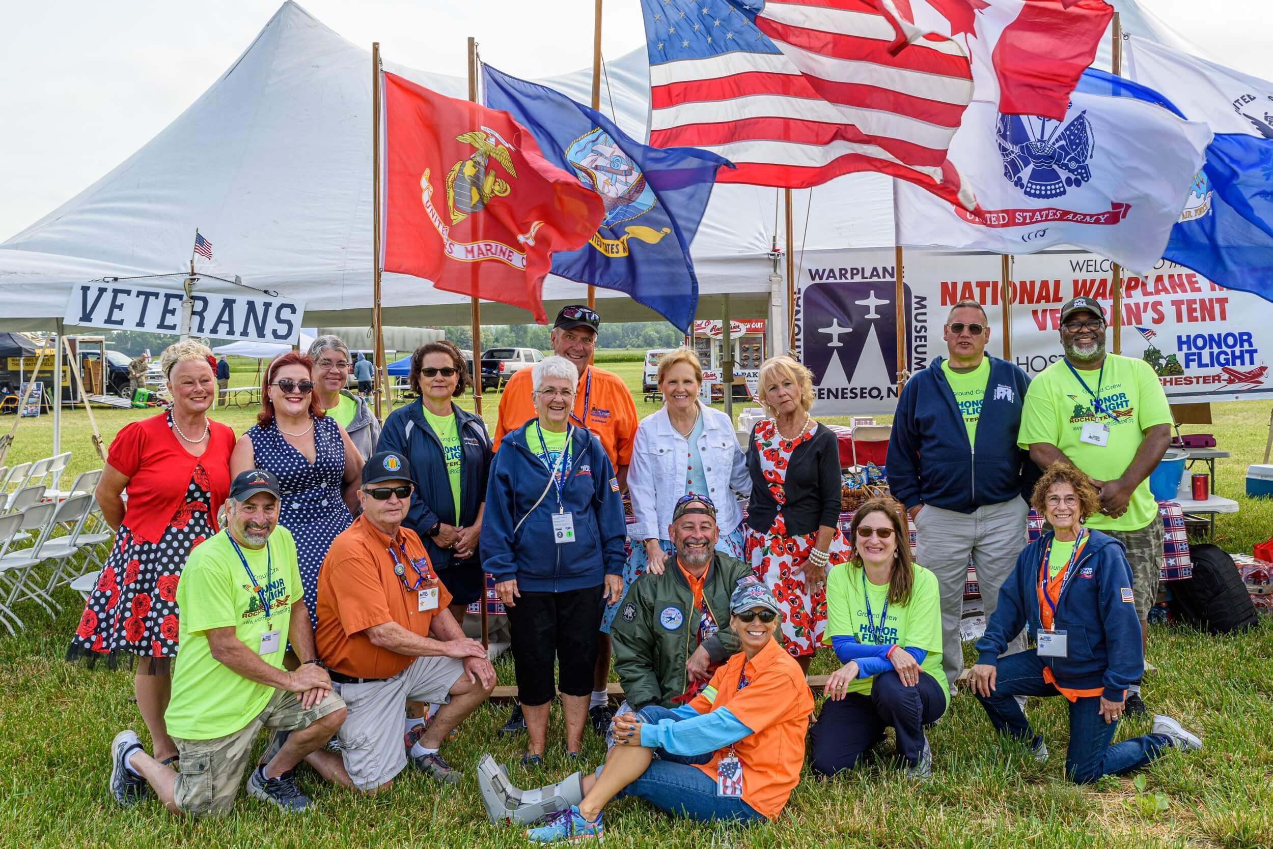 Group of Honor Flight Rochester volunteers at Geneseo Air Show